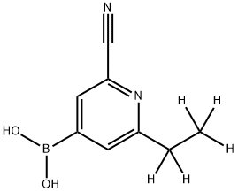 2-(Ethyl-d5)-6-cyanopyridine-4-boronic acid结构式