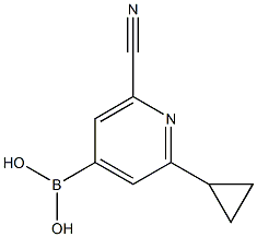 2-(Cyclopropyl)-6-cyanopyridine-4-boronic acid Structure