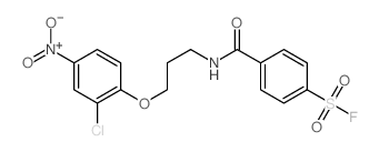 Benzenesulfonylfluoride, 4-[[[3-(2-chloro-4-nitrophenoxy)propyl]amino]carbonyl]- structure