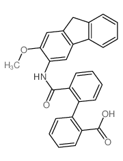 [1,1'-Biphenyl]-2-carboxylicacid, 2'-[[(2-methoxy-9H-fluoren-3-yl)amino]carbonyl]- structure