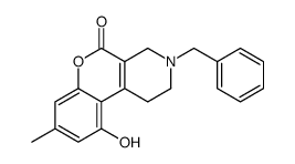 1,2,3,4-Tetrahydro-3-benzyl-10-hydroxy-8-methyl-5H-[1]benzopyrano[3,4-c]pyridin-5-one结构式