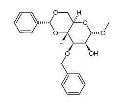 methyl 3-O-benzyl-(R)-4,6-O-benzylidene-α-D-mannopyranoside结构式