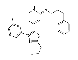 4-[4-(3-methylphenyl)-2-propyl-1,3-thiazol-5-yl]-N-(3-phenylpropyl)pyridin-2-amine结构式