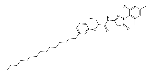 N-[1-(2-chloro-4,6-dimethyl-phenyl)-5-oxo-2,5-dihydro-1H-pyrazol-3-yl]-2-(3-pentadecyl-phenoxy)-butyramide结构式