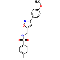 4-Fluoro-N-{[3-(4-methoxyphenyl)-1,2-oxazol-5-yl]methyl}benzenesulfonamide结构式