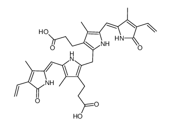 2,18-Divinyl-1,10,19,22,23,24-hexahydro-3,7,13,17-tetramethyl-1,19-dioxo-21H-biline-8,12-dipropionic acid结构式