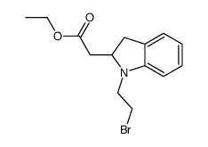 ethyl 2-[1-(2-bromoethyl)-2,3-dihydroindol-2-yl]acetate结构式