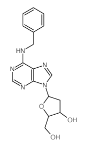 5-[6-(benzylamino)purin-9-yl]-2-(hydroxymethyl)oxolan-3-ol结构式