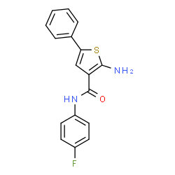 2-Amino-N-(4-fluorophenyl)-5-phenylthiophene-3-carboxamide structure