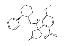 (1S,2R)-2-phenyl-1-cyclohexyl (3R)-3-(5-methoxy-2-nitrophenyl)-1-methylpyrrolidine-3-carboxylate结构式