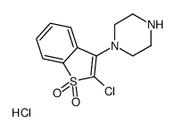 2-chloro-3-piperazin-4-ium-1-yl-1-benzothiophene 1,1-dioxide,chloride Structure