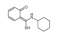 6-[(cyclohexylamino)-sulfanylmethylidene]cyclohexa-2,4-dien-1-one Structure