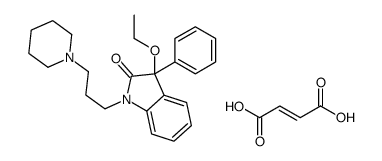 3-ethoxy-3-phenyl-1-(3-piperidin-1-ium-1-ylpropyl)indol-2-one,(E)-4-hydroxy-4-oxobut-2-enoate结构式