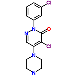 4-Chloro-2-(3-chlorophenyl)-5-(1-piperazinyl)-3(2H)-pyridazinone structure