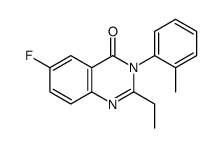 2-ethyl-6-fluoro-3-(2-methylphenyl)quinazolin-4-one结构式