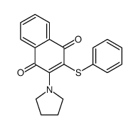 2-phenylsulfanyl-3-pyrrolidin-1-ylnaphthalene-1,4-dione结构式