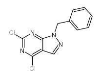 1-苄基-4,6-二氯-1H-吡唑并[3,4-d]嘧啶结构式