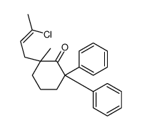 2-(3-Chloro-2-butenyl)-2-methyl-6,6-diphenylcyclohexanone structure