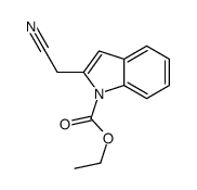 ethyl 2-(cyanomethyl)indole-1-carboxylate结构式