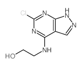 2-(6-氯-1(2)H-吡唑并[3,4-d]嘧啶-4-基氨基)-乙醇结构式