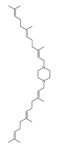 1,4-Bis(3,7,11-trimethyl-2,6,10-dodecatrienyl)piperazine structure