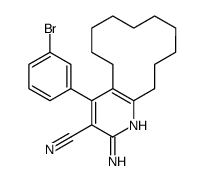 2-amino-4-(3-bromophenyl)-5,6,7,8,9,10,11,12,13,14-decahydrocyclododeca[b]pyridine-3-carbonitrile结构式