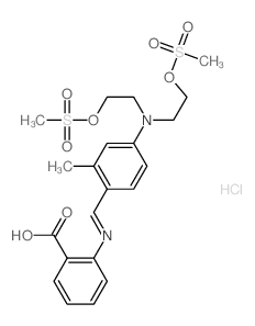 2-[[4-(bis(2-methylsulfonyloxyethyl)amino)-2-methyl-phenyl]methylideneamino]benzoic acid结构式