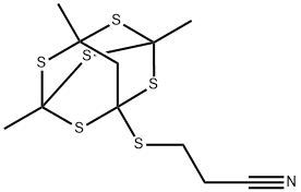 3-[(1,5,7-Trimethyl-2,4,6,8,9-pentathiaadamantan-3-yl)thio]propiononitrile结构式