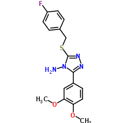 3-(3,4-Dimethoxyphenyl)-5-[(4-fluorobenzyl)sulfanyl]-4H-1,2,4-triazol-4-amine Structure