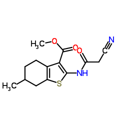 Methyl 2-[(cyanoacetyl)amino]-6-methyl-4,5,6,7-tetrahydro-1-benzothiophene-3-carboxylate Structure