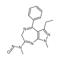 (3-ethyl-1-methyl-4-phenyl-1,6-dihydro-pyrazolo[3,4-e][1,4]diazepin-7-yl)-methyl-nitroso-amine结构式