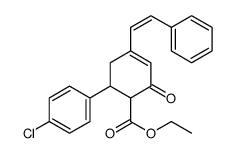 ethyl 6-(4-chlorophenyl)-2-oxo-4-[(E)-2-phenylethenyl]cyclohex-3-ene-1-carboxylate结构式