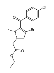 ethyl 4-bromo-5-(p-chlorobenzoyl)-1-methylpyrrole-2-acetate Structure