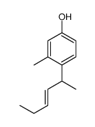 4-hex-3-en-2-yl-3-methylphenol结构式