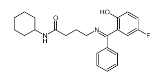 N-Cyclohexyl-4-{[1-(5-fluoro-2-hydroxy-phenyl)-1-phenyl-meth-(E)-ylidene]-amino}-butyramide Structure