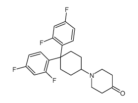 1-[4,4-bis(2,4-difluorophenyl)cyclohexyl]piperidin-4-one Structure