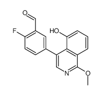 2-fluoro-5-(5-hydroxy-1-methoxyisoquinolin-4-yl)benzaldehyde Structure