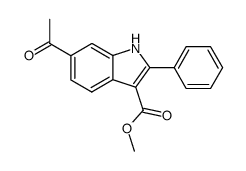 methyl 6-acetyl-2-phenylindole-3-carboxylate结构式