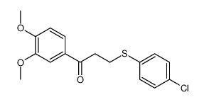 3-(4-chlorophenyl)sulfanyl-1-(3,4-dimethoxyphenyl)propan-1-one Structure