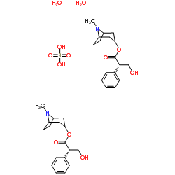 8-Methyl-8-azabicyclo[3.2.1]oct-3-yl (2S)-3-hydroxy-2-phenylpropanoate sulfate hydrate (2:1:2)结构式