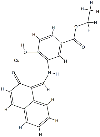 [1-[(5-ethoxycarbonyl-2-hydroxyphenyl)iminomethyl]-2-naphtholato-O1,N1,O2]copper Structure