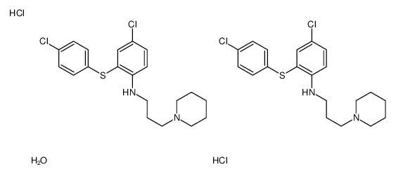 4-chloro-2-(4-chlorophenyl)sulfanyl-N-(3-piperidin-1-ylpropyl)aniline,hydrate,dihydrochloride结构式