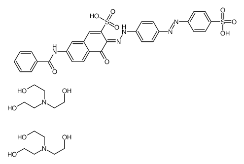 2-Naphthalenesulfonic acid, 7-(benzoylamino)-4-hydroxy-3-4-(4-sulfophenyl)azophenylazo-, compd. with 2,2,2-nitrilotrisethanol (1:2)结构式