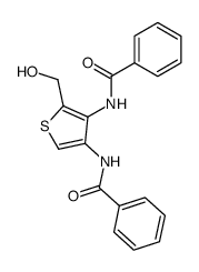 N,N'-(2-(hydroxymethyl)thiophene-3,4-diyl)dibenzamide结构式