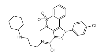 1-(p-Chlorophenyl)-3-[3-(cyclohexylamino)propylaminocarbonyl]-4-methyl-1,4-dihydropyrazolo[4,3-c][1,2]benzothiazine 5,5-dioxide Structure