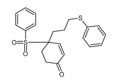 4-(benzenesulfonyl)-4-(3-phenylsulfanylpropyl)cyclohex-2-en-1-one结构式