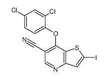 7-(2,4-dichlorophenoxy)-2-iodothieno[3,2-b]pyridine-6-carbonitrile Structure