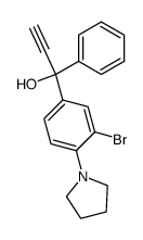 1-(3-bromo-4-pyrrolidinophenyl)-1-phenylprop-2-yn-1-ol Structure