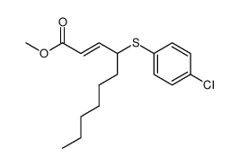 methyl (E)-4-((4-chlorophenyl)thio)dec-2-enoate结构式