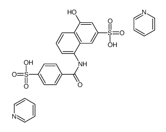 4-hydroxy-8-[(4-sulphobenzoyl)amino]naphthalene-2-sulphonic acid, compound with pyridine (1:2)结构式